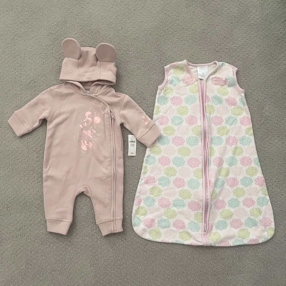 Halo Sleep Sack + Minnie Mouse Hoodie Onesie